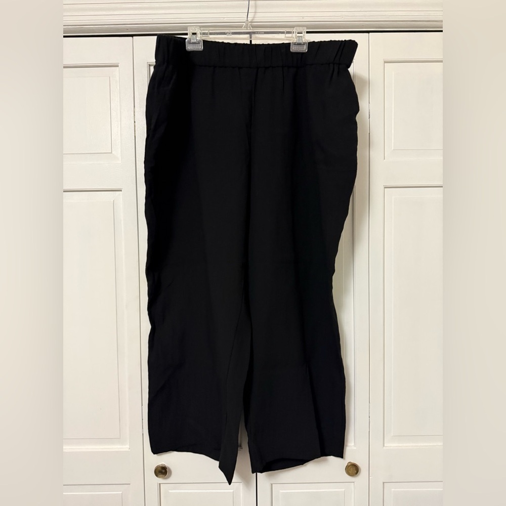 Calvin Klein Black Pull On Elastic Waist Band Ankle Pants 3X Viscose Neutral